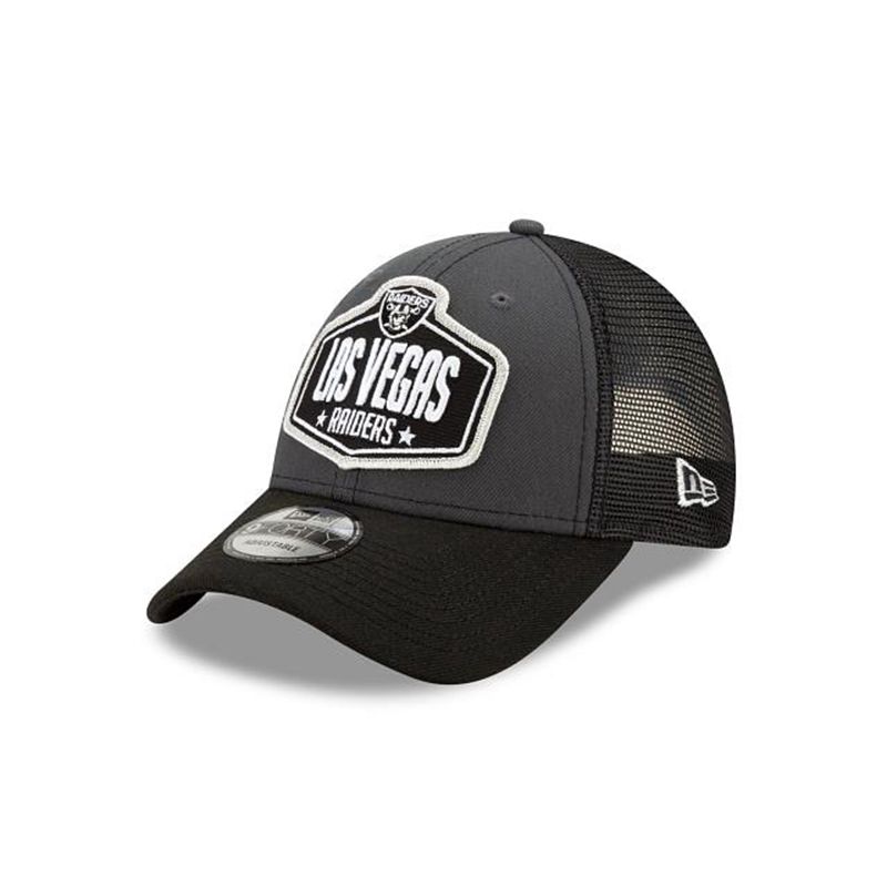 NFL Las Vegas Raiders Draft 9Forty Adjustable (JJU9311) - Grey New Era Caps